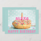 Sprinkles Donut Birthday Cake 1 Flat Wenskaart (Voorkant / Achterkant)