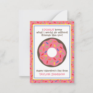 Sprinkles Donut Valentijnse klaslokaalkaarten Notitiekaartje