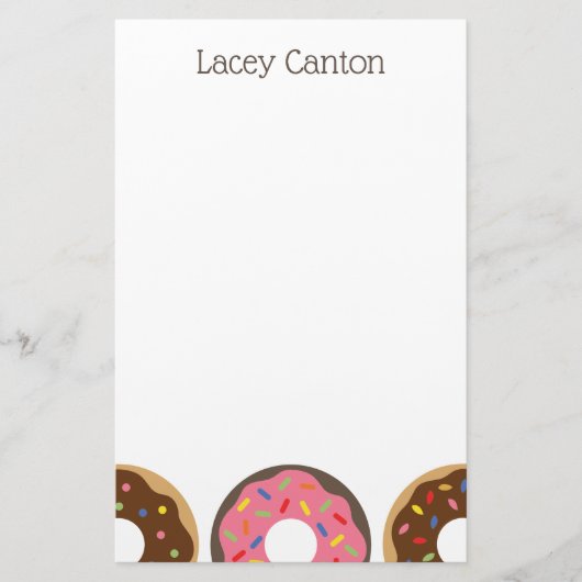 Sprinkles Donuts aangepaste gepersonaliseerde brie Briefpapier (Voorkant)