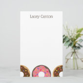 Sprinkles Donuts aangepaste gepersonaliseerde brie Briefpapier (Staand voorkant)