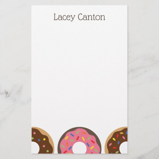Sprinkles Donuts aangepaste gepersonaliseerde brie Briefpapier (Voorkant)