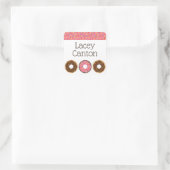Sprinkles Donuts aangepaste gepersonaliseerde Stic Vierkante Sticker (Tas)