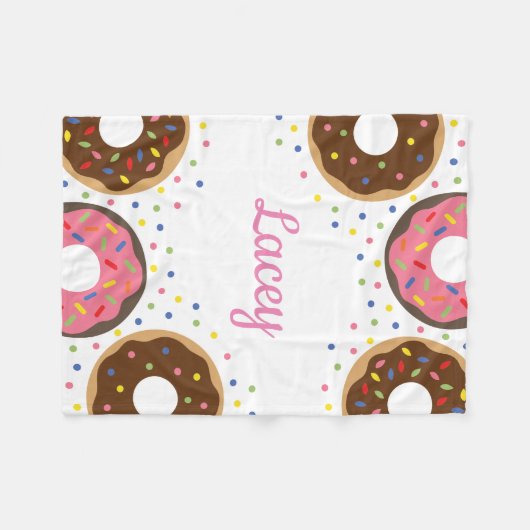 Sprinkles Donuts gepersonaliseerde fleece deken (Voorkant (Horizontaal))