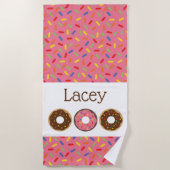 Sprinkles Donuts gepersonaliseerde strandlaken (Voorkant)