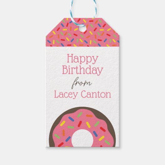 Sprinkles Donuts Personalized Gift Labels Cadeaulabel (Voorkant)