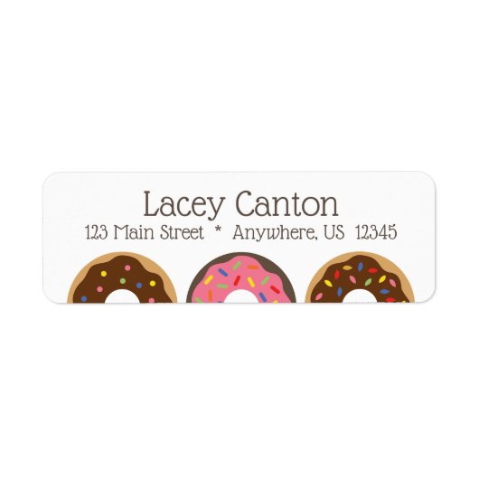 Sprinkles Donuts retourneert adreslabels Etiket (Voorkant)