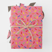 Sprinkles Donuts Stripes Gift Wrap Sheets Inpakpapier Vel (In situ)