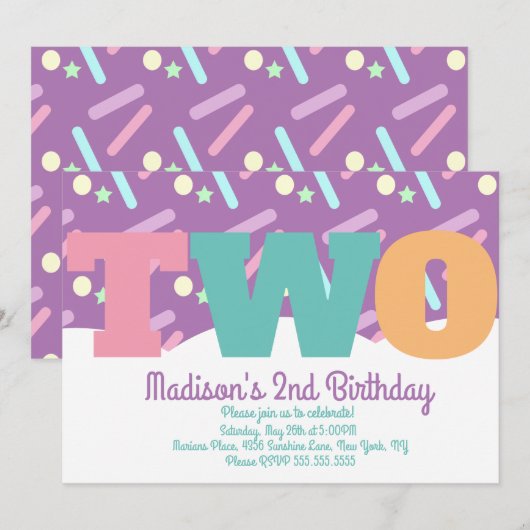 Sprinkles draait om twee dagen pastel Confetti Kaart (Voorkant / Achterkant)