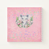 Sprinkles Elephant Boho Floral Girls NAMED Gift Notitieboek (Achterkant)