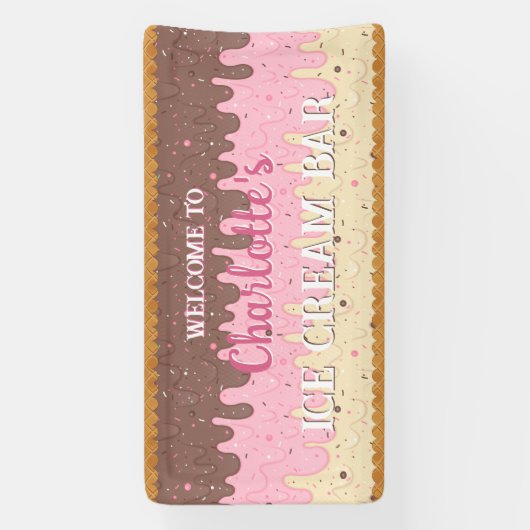 Sprinkles en Neapolitan Ice Cream Spandoek (Verticaal)