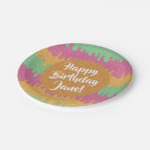 Sprinkles en Rainbow Sherbet Ice Cream Verjaardag Papieren Bordje (Gekanteld)