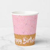 Sprinkles en roze ijs Verjaardag Papieren Bekers (Links)