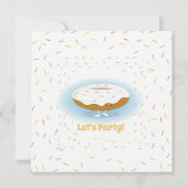 Sprinkles en Smiling Donut Verjaardag Uitnodiging (Achterkant)