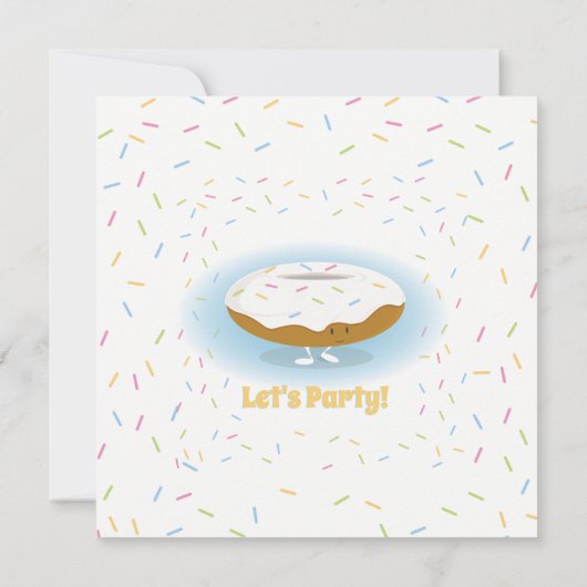 Sprinkles en Smiling Donut Verjaardag Uitnodiging (Achterkant)