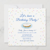 Sprinkles en Smiling Donut Verjaardag Uitnodiging (Voorkant)