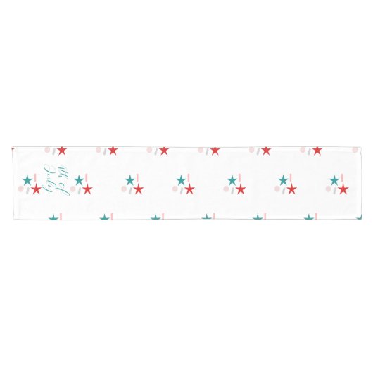 Sprinkles en sterren Vierde juli Patriottisch Korte Tafelloper (Horizontaal)