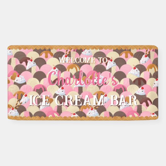 Sprinkles en Sundae Ice Cream Spandoek (Horizontaal)