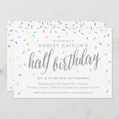 Sprinkles Halfdaagse uitnodiging, geluid en modern Kaart (Voorkant / Achterkant)