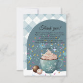 Sprinkles Hot Cocoa Winter Snowflakes Baby shower Bedankkaart (Voorkant)