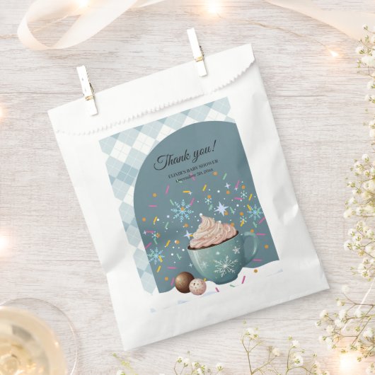 Sprinkles Hot Cocoa Winter Snowflakes Baby shower Bedankzakje (Geknipt)