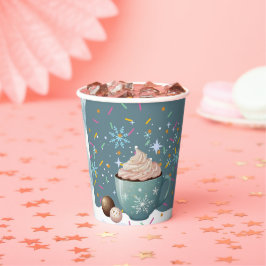 Sprinkles Hot Cocoa Winter Snowflakes Baby shower Papieren Bekers