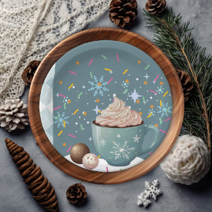 Sprinkles Hot Cocoa Winter Snowflakes Baby shower Papieren Bordje