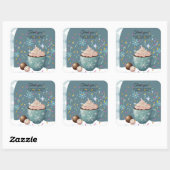Sprinkles Hot Cocoa Winter Snowflakes Baby shower Vierkante Sticker (Vel)