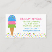 Sprinkles Ice Cream Cone Business Calling Kaarten Visitekaartje (Voorkant)