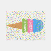 Sprinkles Ice Cream Cone Gepersonaliseerde Deken (Voorkant (Horizontaal))