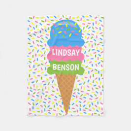 Sprinkles Ice Cream Cone Gepersonaliseerde Deken