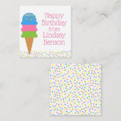 Sprinkles Ice Cream Cone Gepersonaliseerde Gift Ka Notitiekaartje (Voorkant / Achterkant)
