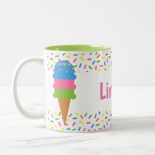 Sprinkles Ice Cream Cone Gepersonaliseerde Mok (Links)