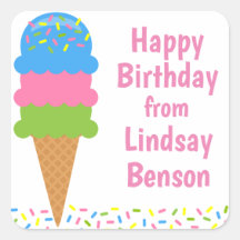 Sprinkles Ice Cream Cone Gepersonaliseerde Sticker
