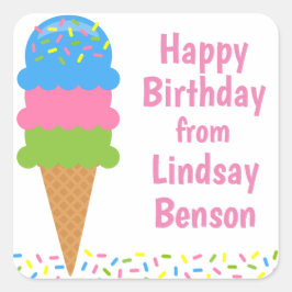 Sprinkles Ice Cream Cone Gepersonaliseerde Sticker