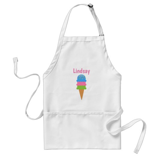 Sprinkles Ice Cream Cone Personalized Apron Standaard Schort (Voorkant)