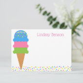 Sprinkles Ice Cream Cone Personated Note Cards Bedankkaart (Staand voorkant)