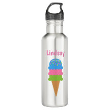 Sprinkles Ice Cream Cone Personated Water Bottle
