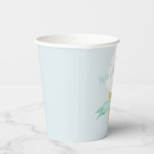 Sprinkles Ice Cream Hier is de Scoop Birthday Papieren Bekers (Rechts)