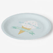 Sprinkles Ice Cream Hier is de Scoop Birthday Papieren Bordje (Gekanteld)