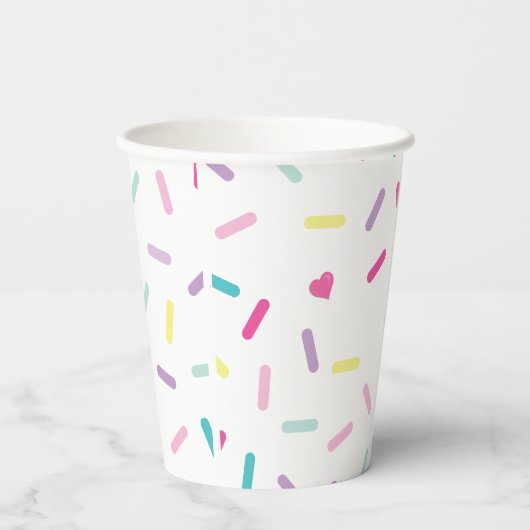 Sprinkles Ijs en Cake Verjaardag Papieren Bekers (Achterkant)