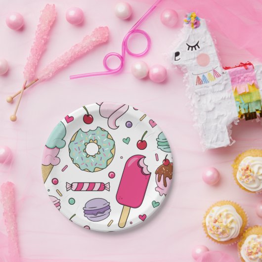 Sprinkles Ijs en Cake Verjaardag Papieren Bordje (Feest)