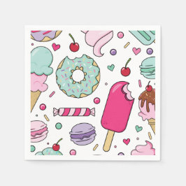 Sprinkles Ijs en Cake Verjaardag Servet