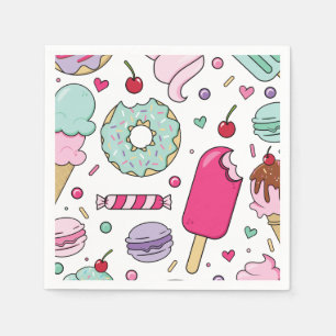 Sprinkles Ijs en Cake Verjaardag Servet