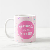 Sprinkles is voor winnaars grappige prijsopgave koffiemok (Links)