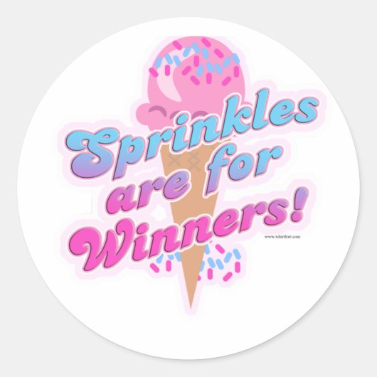 Sprinkles is voor winnaars ronde sticker (Voorkant)