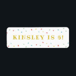 Sprinkles kids Birthday label sticker<br><div class="desc">Een schattige sticker met regenboogsprinken en de leeftijd van het kind. Een geweldige aanvulling op de uitnodigingen voor verjaardagsfeestjes voor kinderen.</div>