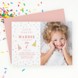 Sprinkles Kinder Foto Birthday Party Invitation