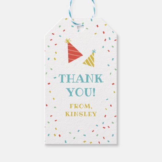 Sprinkles kinderen verjaardagsfeestje dank je guns cadeaulabel (Voorkant)