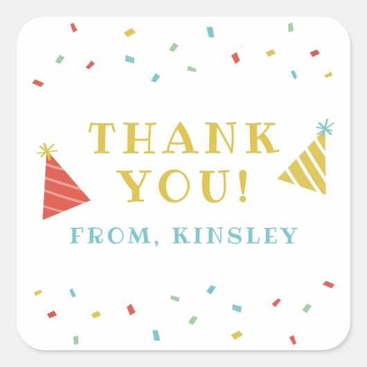 Sprinkles kinderen verjaardagsfeestje voor sticker (Voorkant)