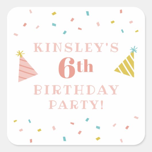 Sprinkles kinderen verjaardagsfeestje voor sticker (Voorkant)